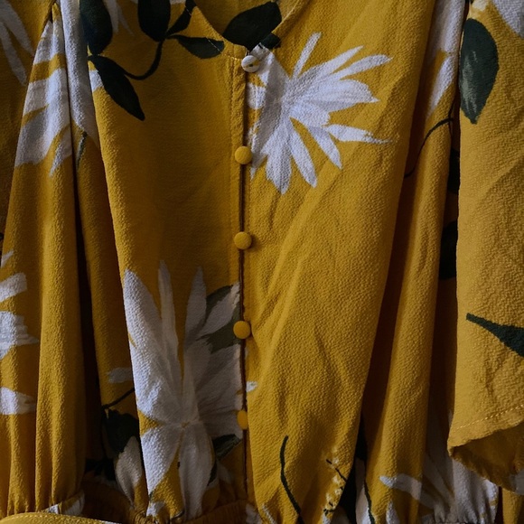 Mustard Floral Maxi Dress - Picture 5 of 5